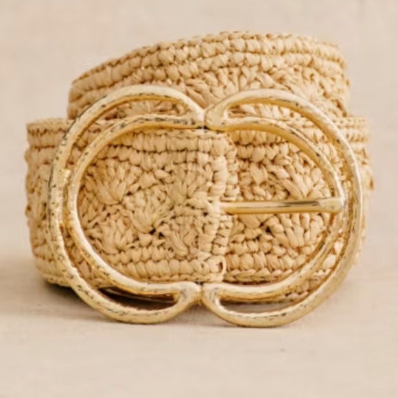 Sezane Selena Belt Natural Raffia No-Hole - Picture 4 of 15